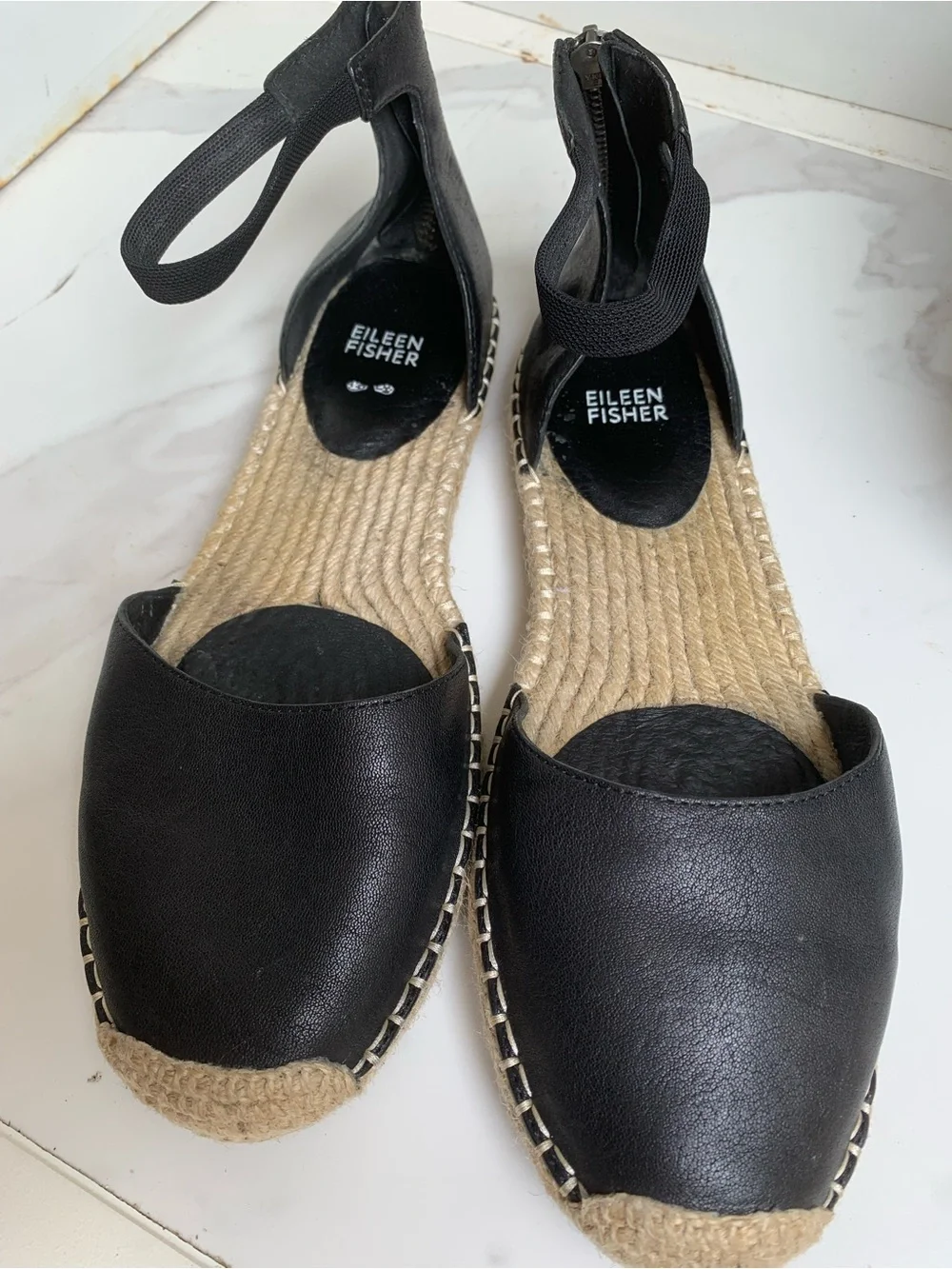 Eileen Fisher black leather